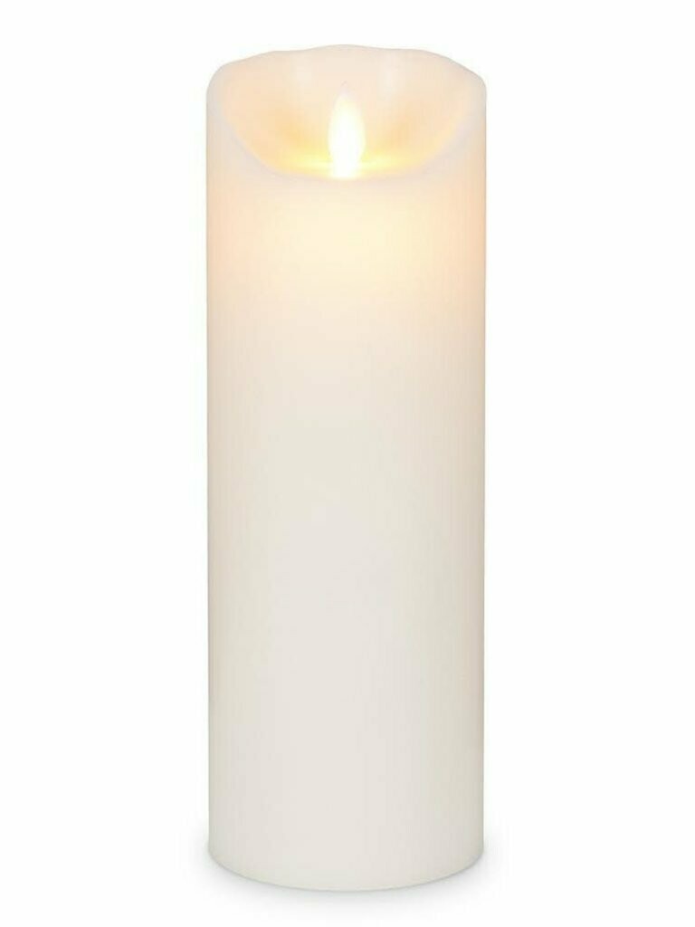 Ivory Large 3 x 9 inch Reallite Flameless Candle with Timer moving