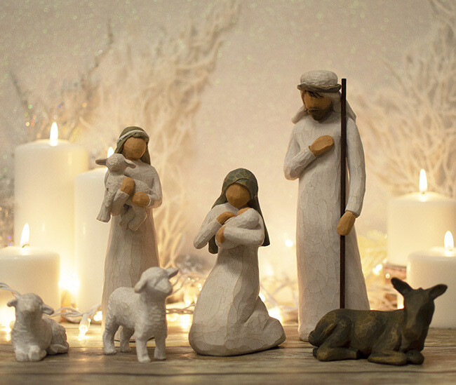 Willow Tree Nativity Collection Holy Family Set 6 pieces with Mary