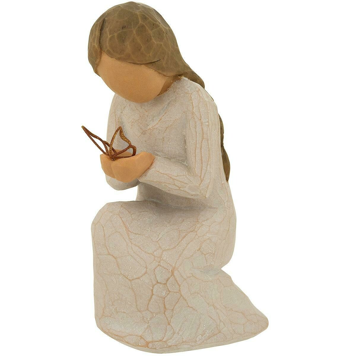 Willow Tree Quiet Wonder, young girl kneeling with butterfly
