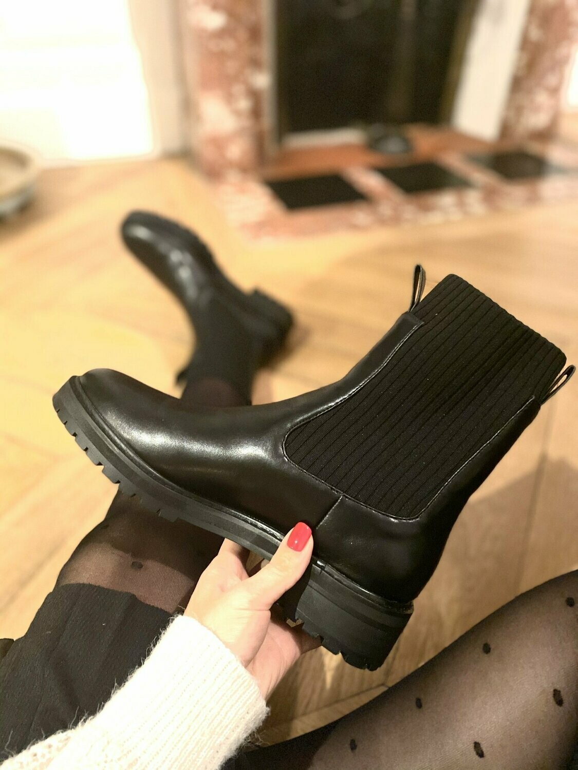 bottines avec chaussettes