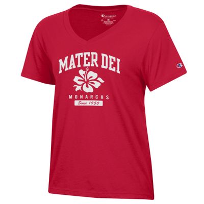 Champion V Neck Hibiscus Tee