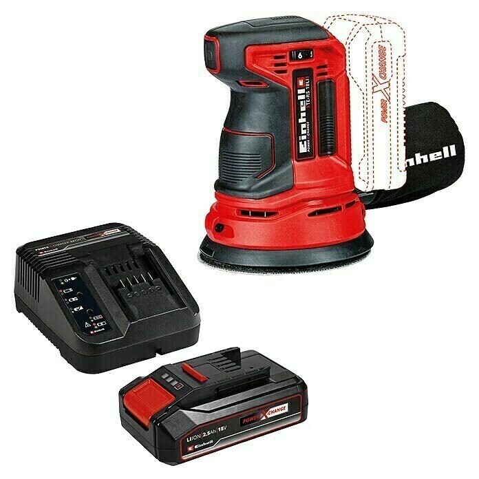 Einhell Akku-Exzenterschleifer TE-RS 18 Li-Solo – Kabellos, Mit Mikro-Kletthaftung & Staubabsaugung