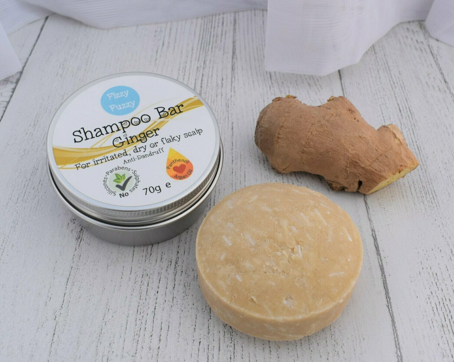 Ginger Shampoo Bar. For problem, irritated, dry, flaky scalp. Anti