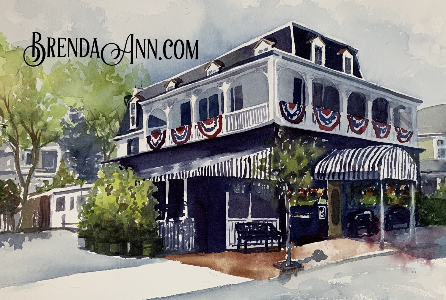 Cape May Art The Merion Inn Watercolor Print