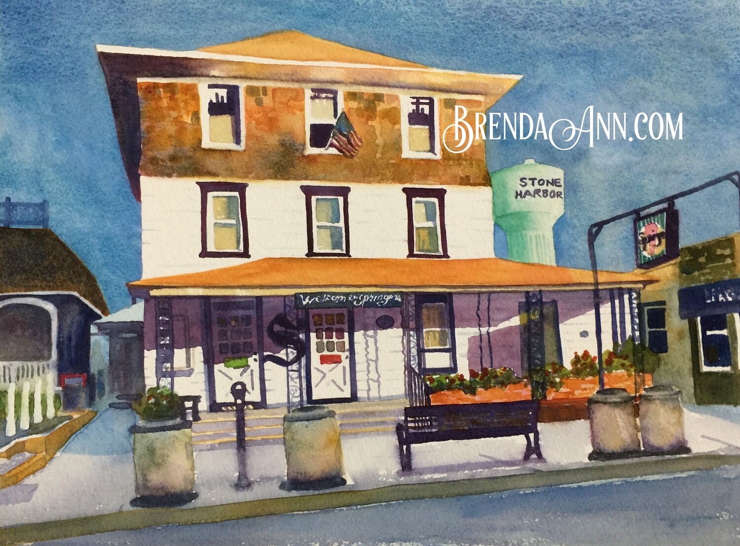 Stone Harbor Art Springer's Ice Cream Watercolor