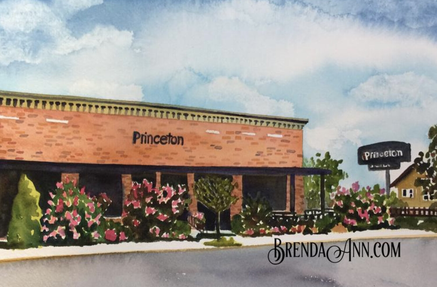 Avalon Art The Princeton Bar & Grill Watercolor Print