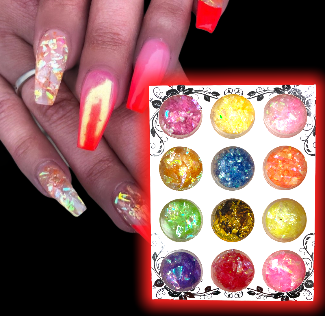 12 PACKS FOIL FLAKES (12 COLORS)