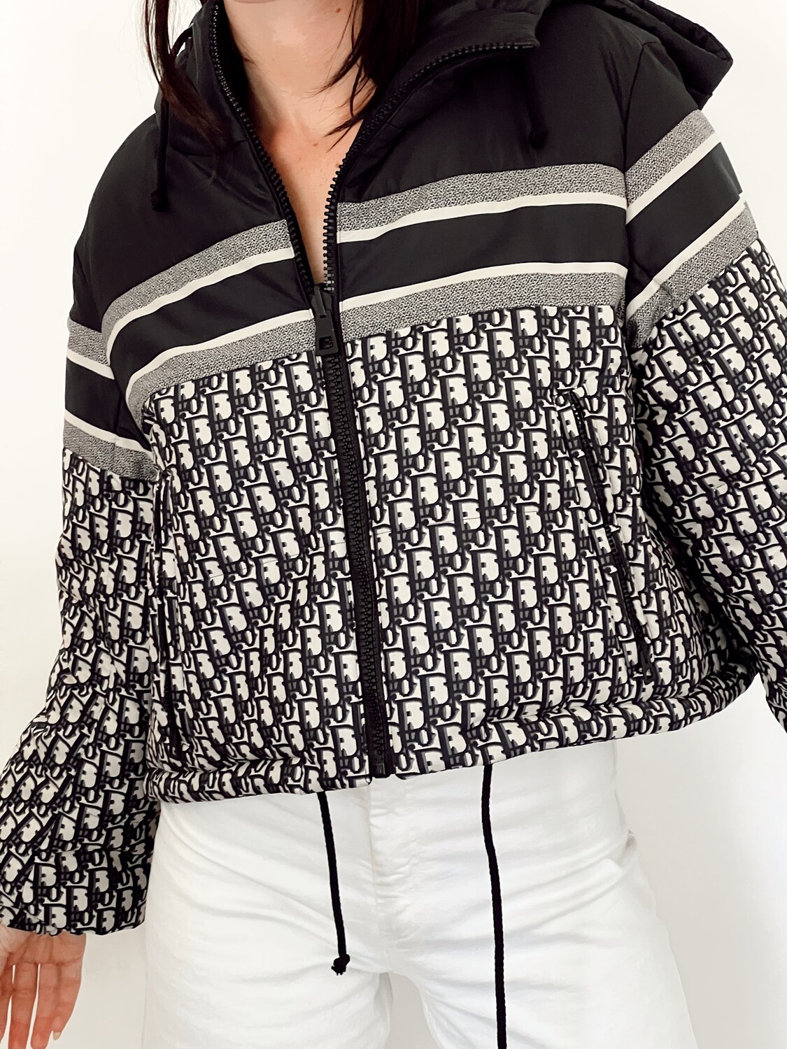 CHRISTIAN DIOR OBLIQUE REVERSIBLE 2 WAY PUFFER COAT JACKET S