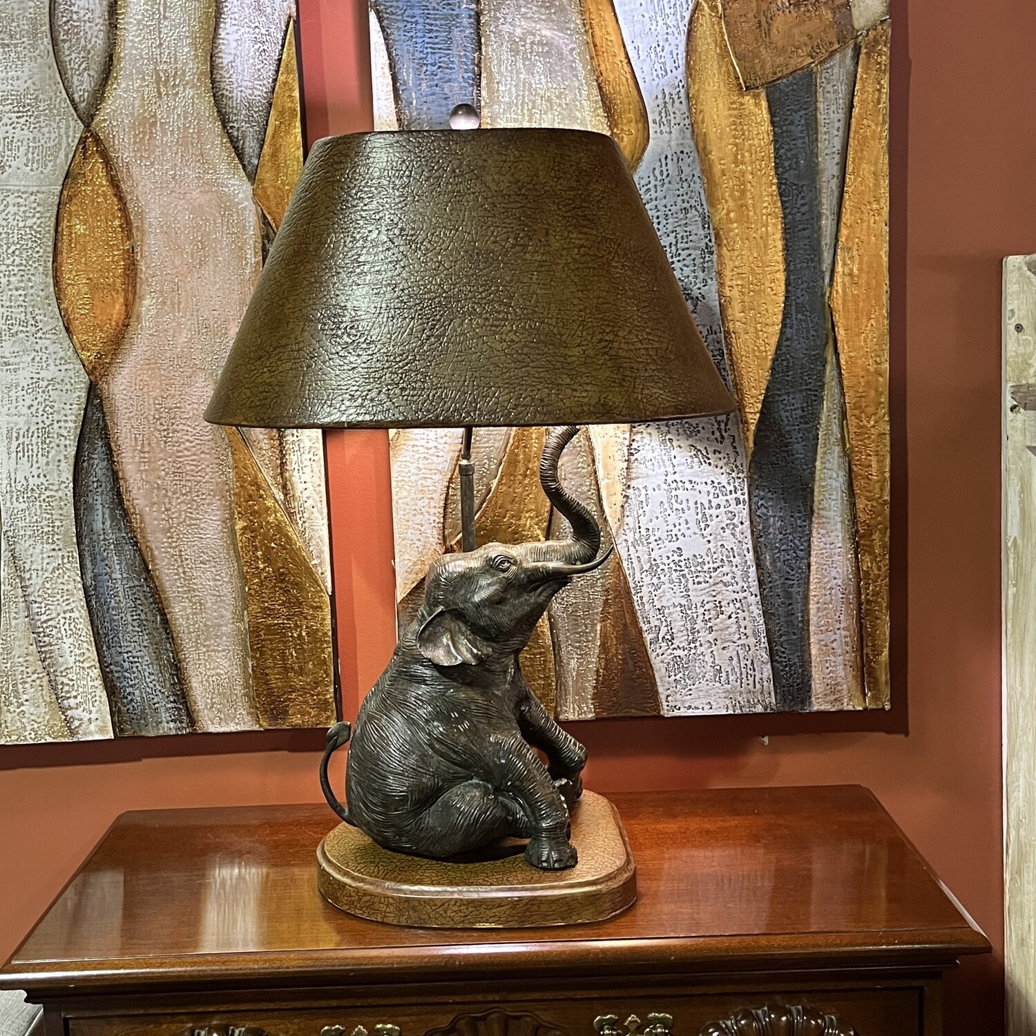 Bronze Elephant Lamp