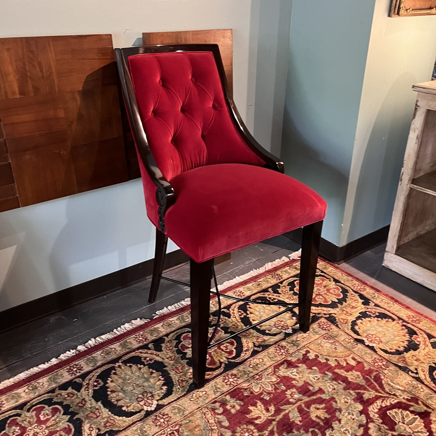 Christopher Guy Counter Height Chair in Red Velvet