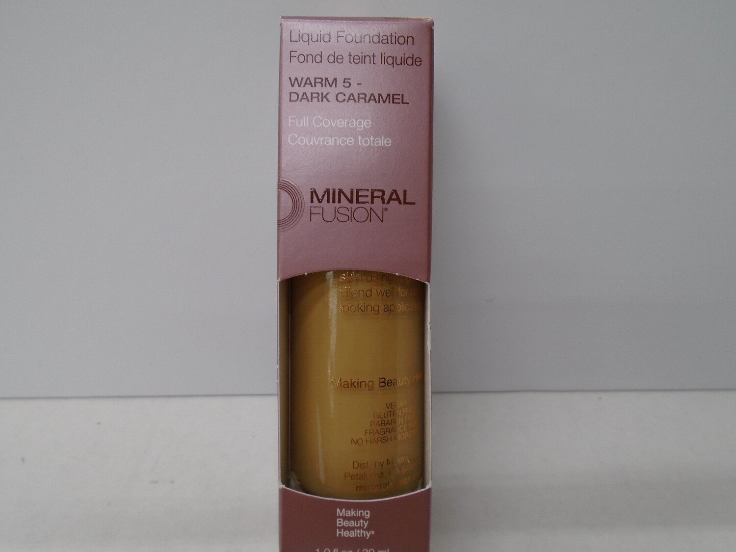 Mineral Fusion Warm 5-Dark Caramel Foundation 1floz