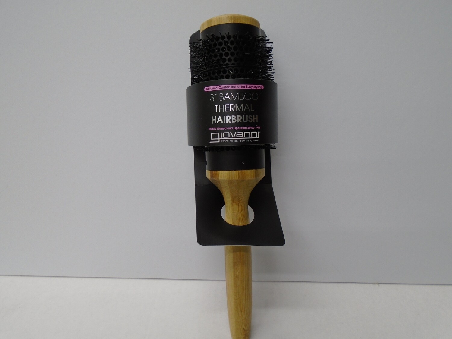 Giovanni 3"BambooThermlHairbrush CeramicCoatedBarrel