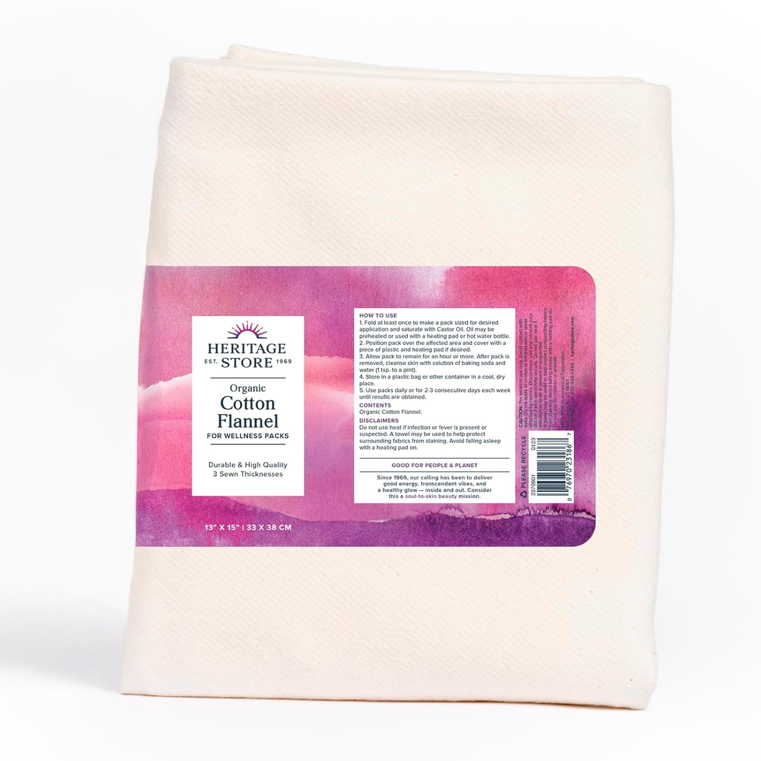 Heritage Store Cotton Flannel Organic 13&quot;x15&quot;