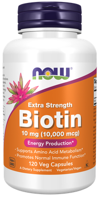 NOW BIOTIN 10MG (10,000mcg) 120 VCAPS