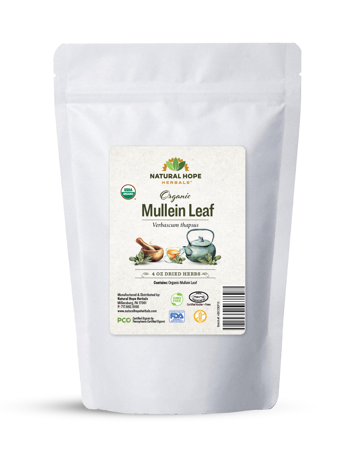 Natural Hope Herbals Dried Mullein Leaf 4Oz bag