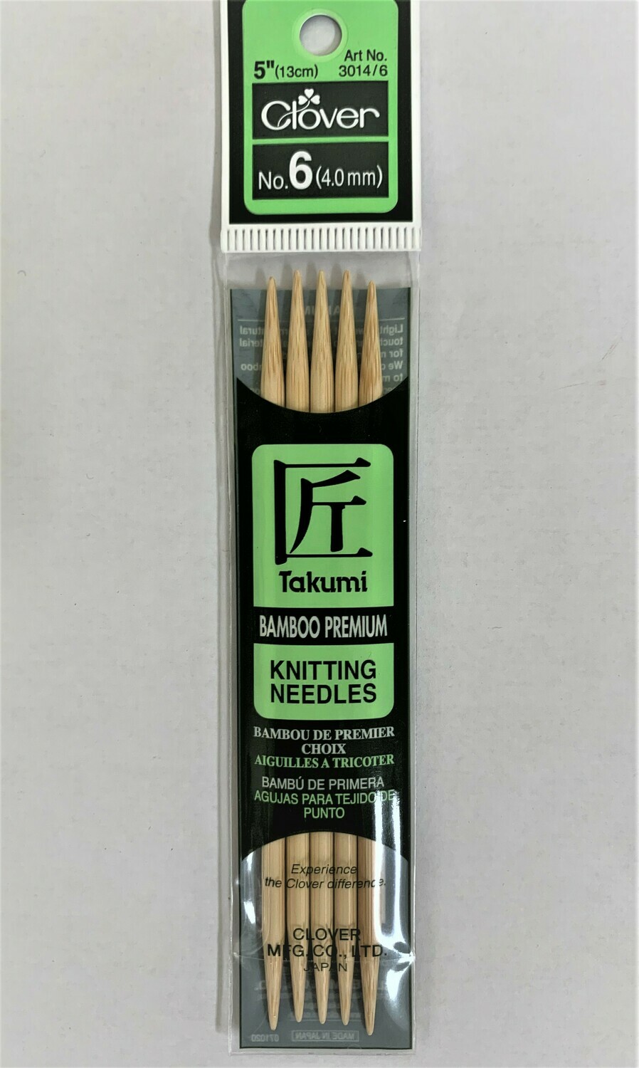 4.0 mm (6) Clover DoublePointed Knitting Needles 5" 3014/6