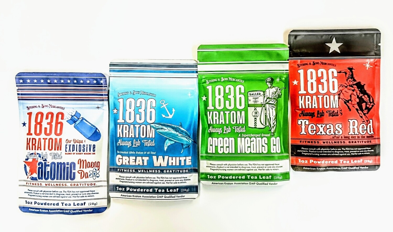 Kratom 1836 Powder Primary Strains Sample Pack. Our Best Sellers!