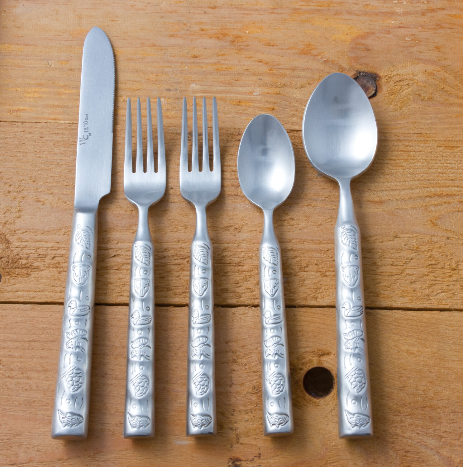 20 piece flatware set, wilderness