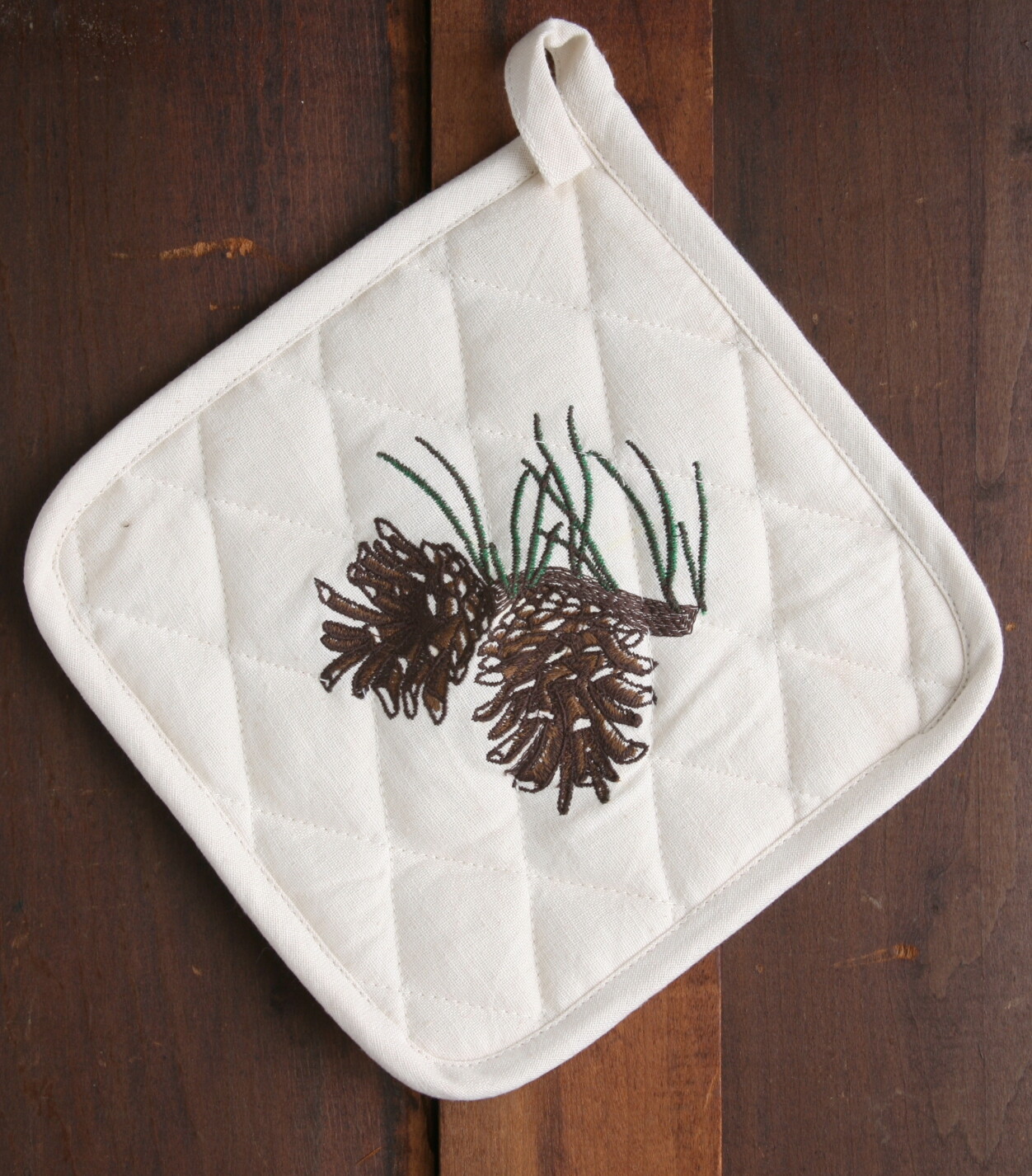Pot holder, 2 pieces, pine cone