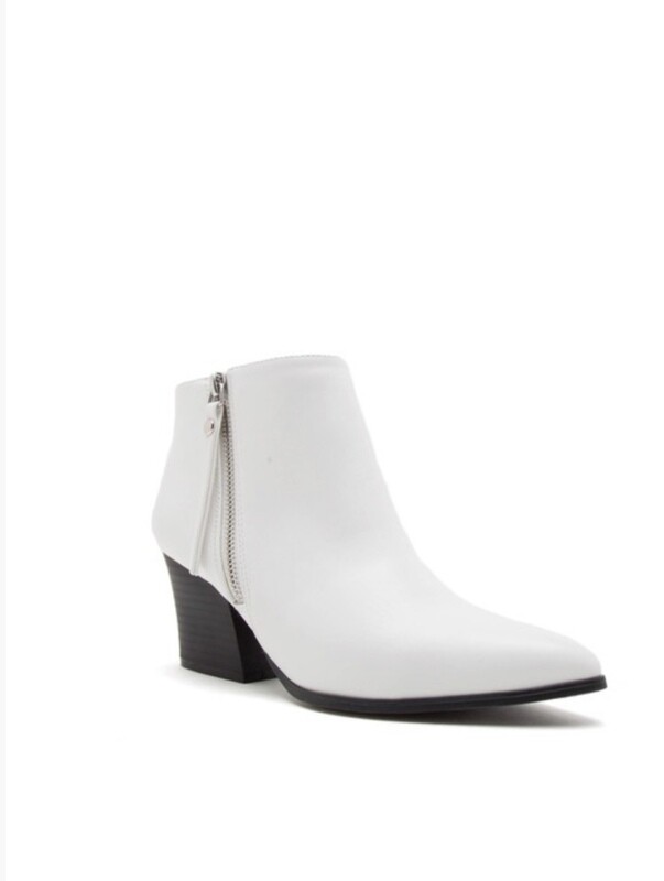 White ankle boots