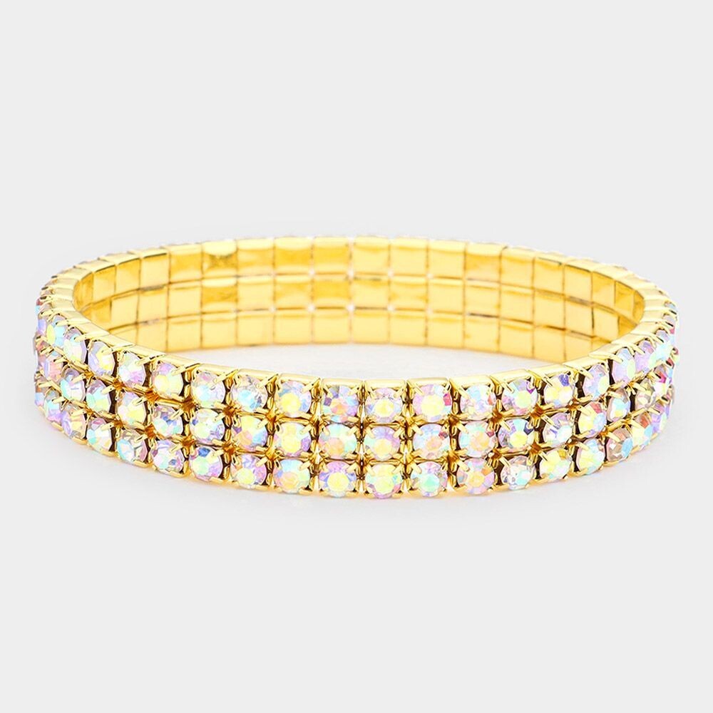 The Monique 3Row Rhinestone Bracelet