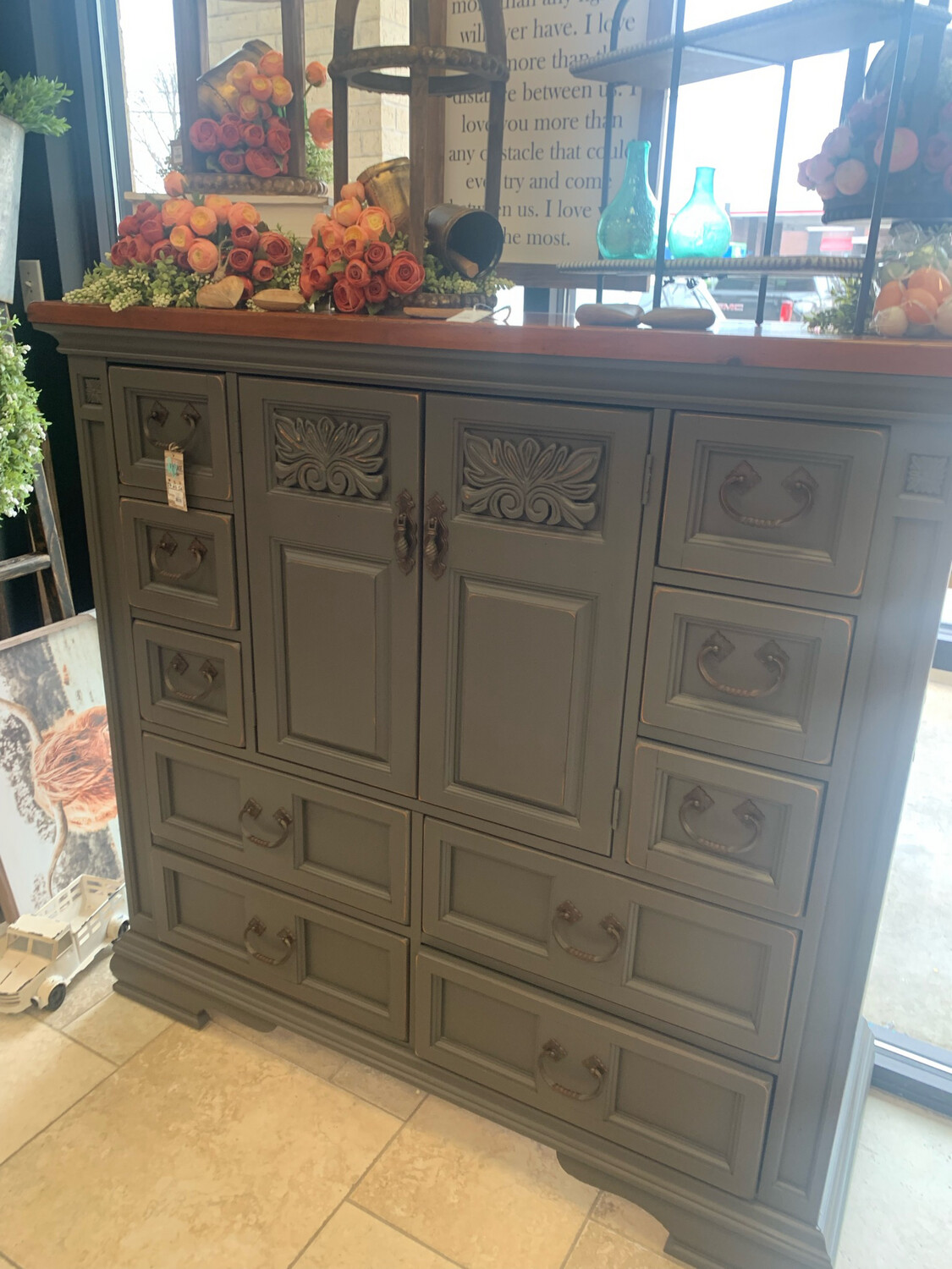 VV Gravel Tall Dresser With Doors