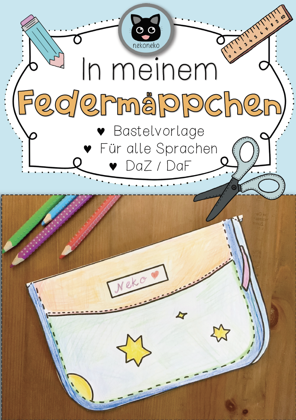 Favorit Federmäppchen 3-Fach – Camouflage Design, 20x13x7,5 Cm | Voll Ausgestattet Mit Stiften, Schere, Lineal & Mehr