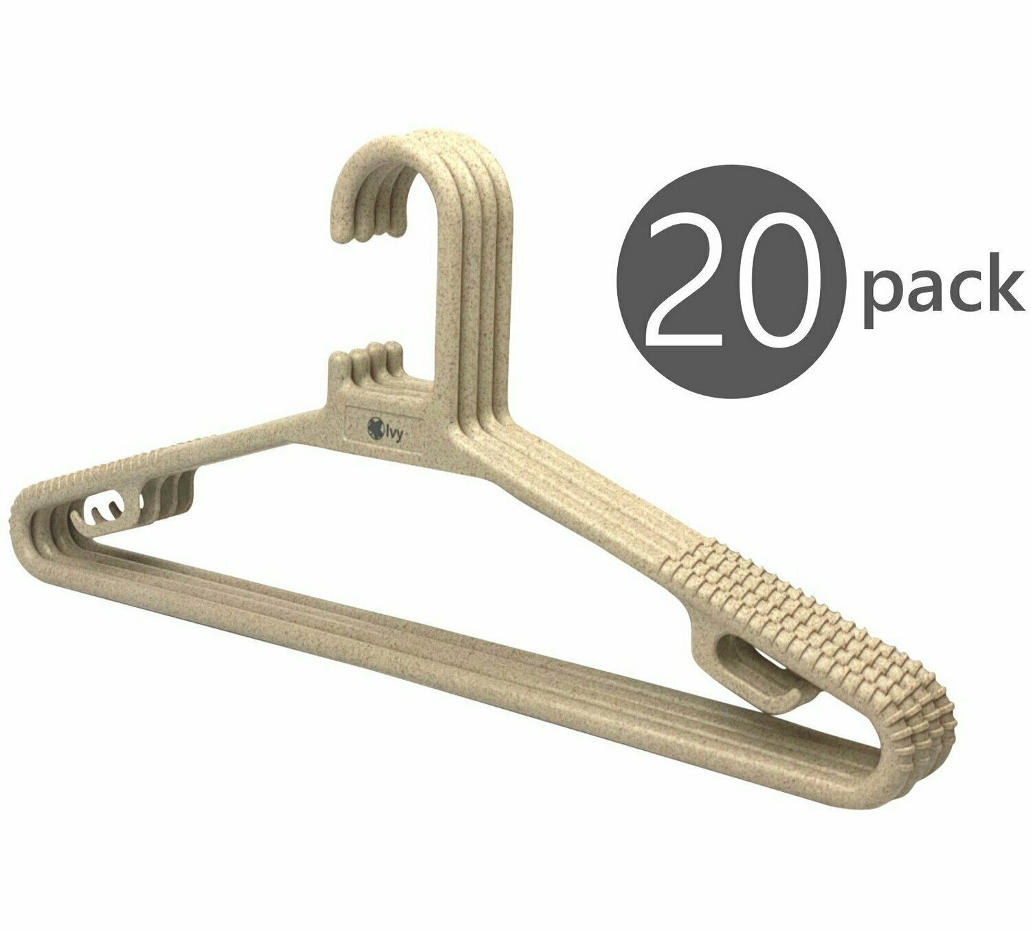 Eco Friendly Coat Hangers│Set of 20│NonSlip Heavy Duty Clothes Hangers