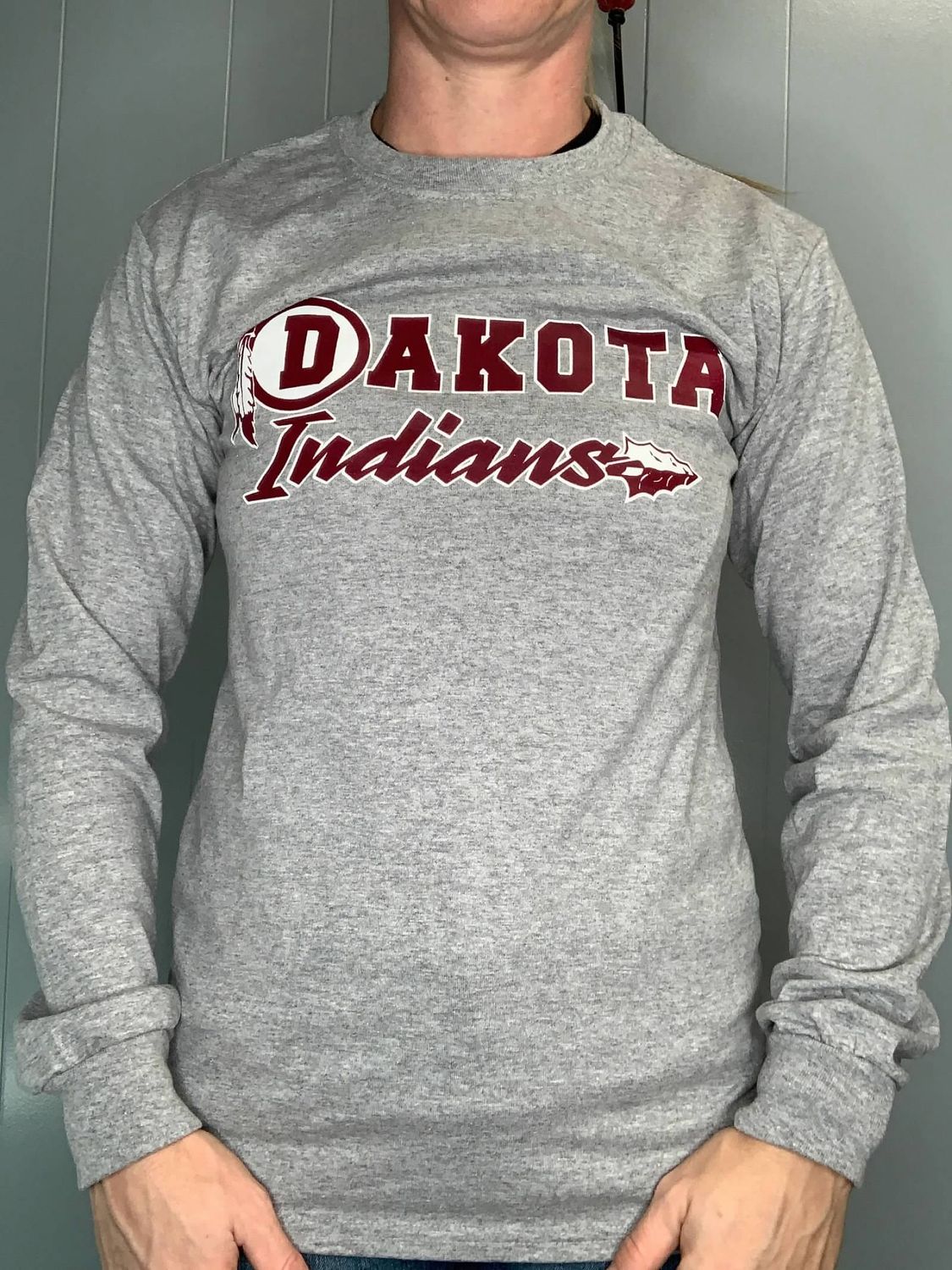 Dakota Indian Long Sleeve T- Grey