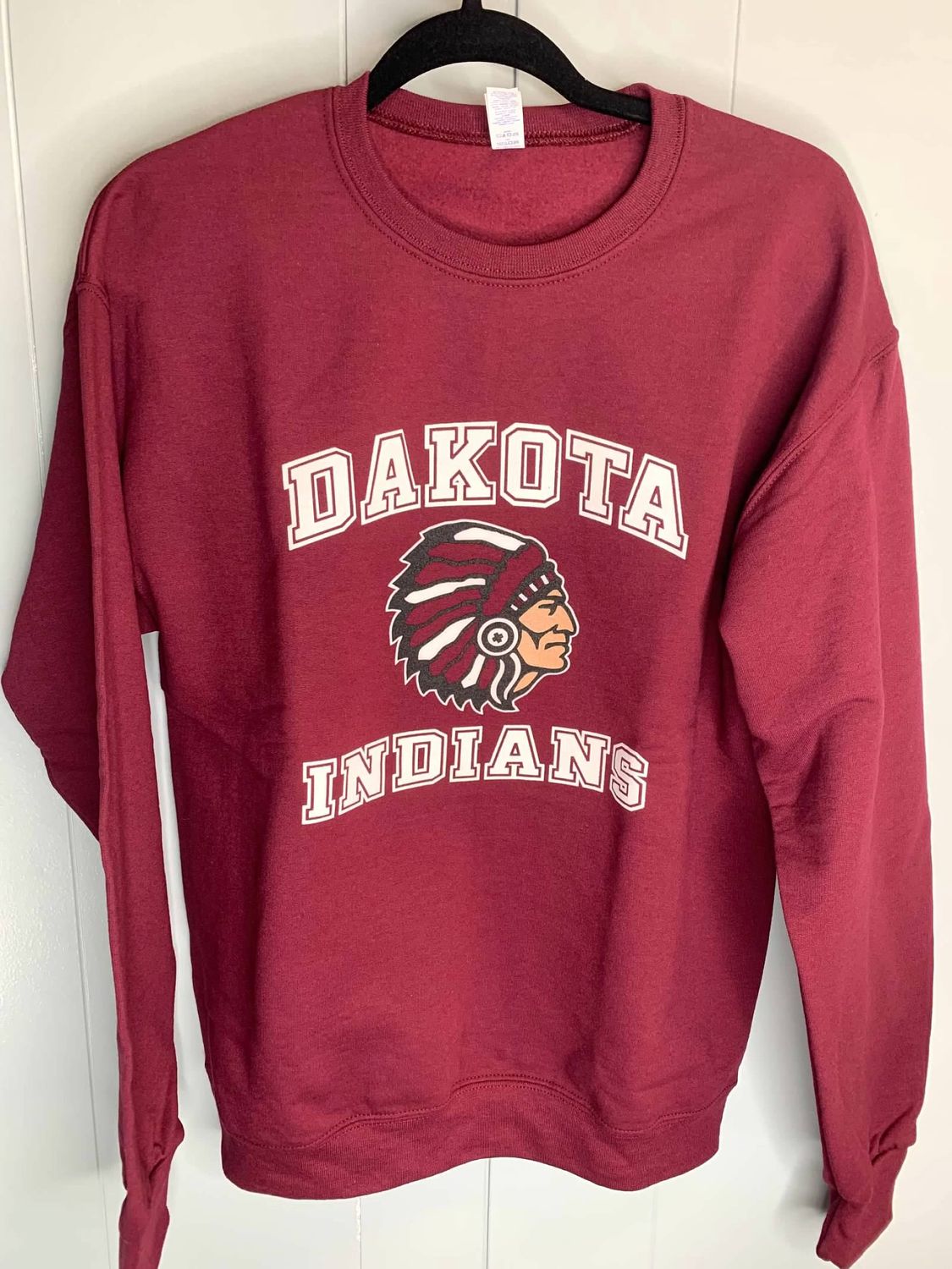 Dakota Indian Crew Neck Sweatshirt- Maroon
