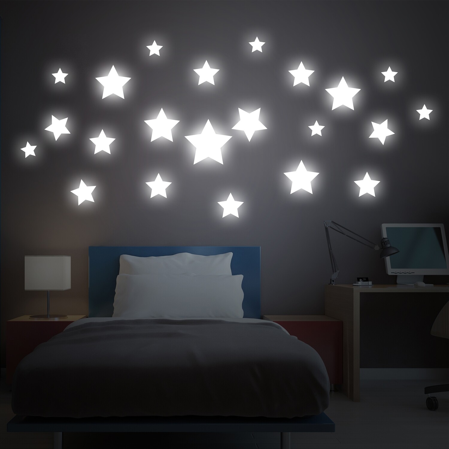 Big Stars Glow in the Dark Wall Sticker