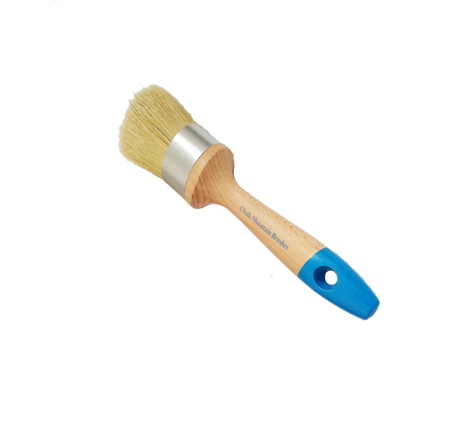 Medium Boar Hair Bristle Chalk Furniture Paint Brush with Flat Handle