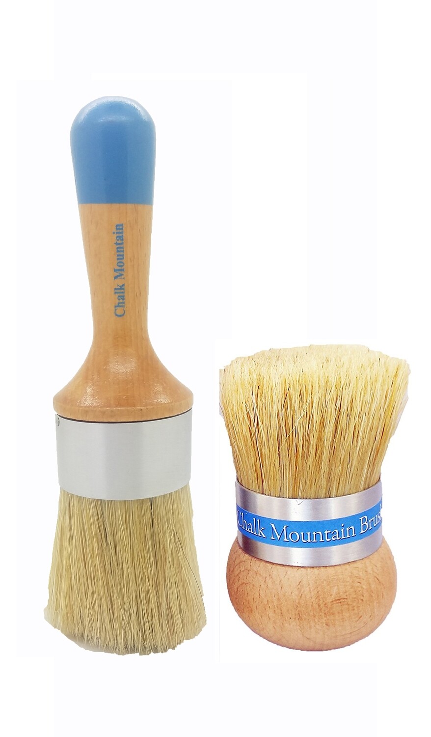 2 Pack Large Palm Wax Brush and Varnished Large Round Wax Brush.