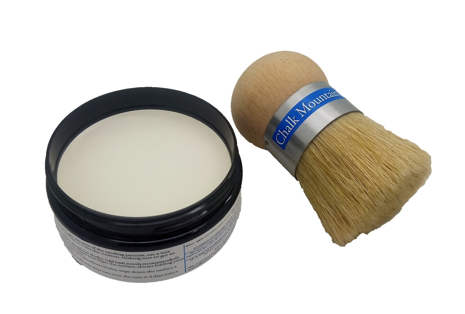 8oz All Natural Furniture Finishing Wax Originally Designed Palm Brush