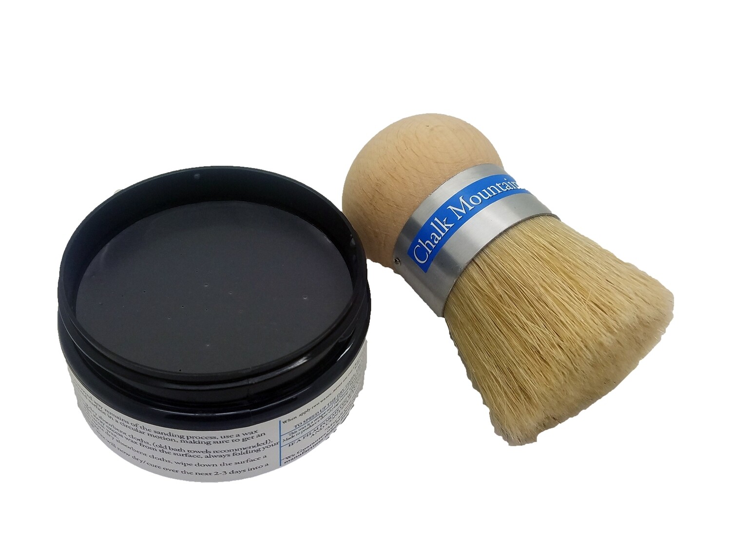 8oz All Natural Furniture Finishing Wax Originally Designed Palm Brush