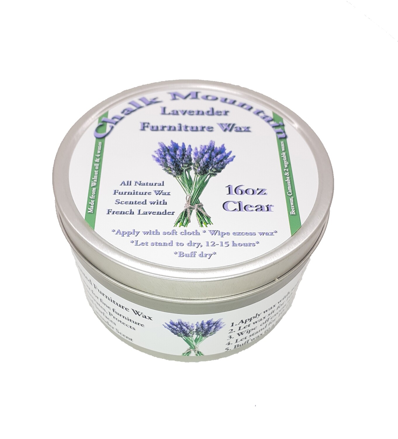 16 oz Aromatherapy French Lavender Clear Furniture Finishing Wax. Made