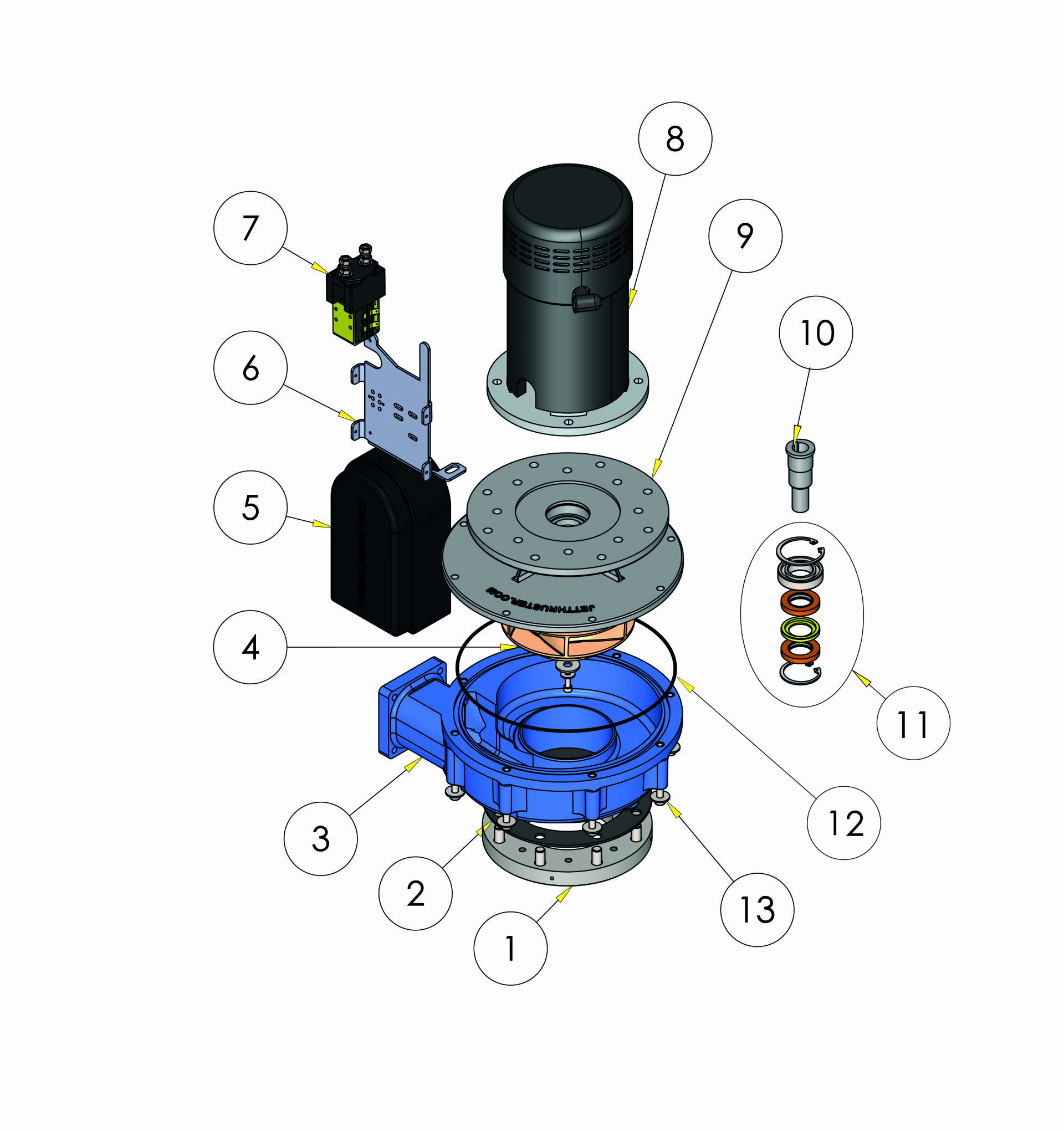 JT70 Vertical - Exploded view