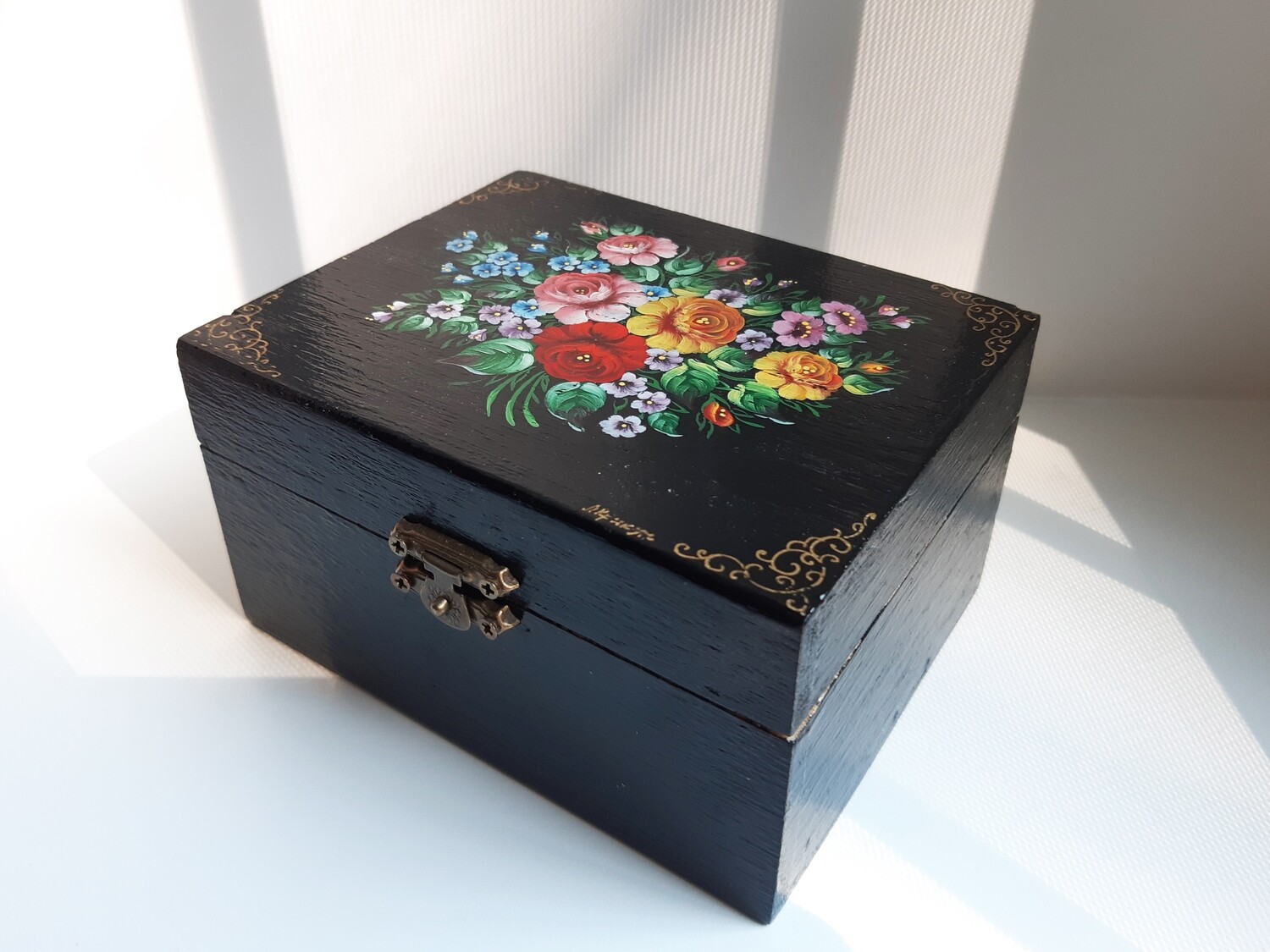 Wooden Rectangular Tatting Shuttles Storage Box Container With Lock