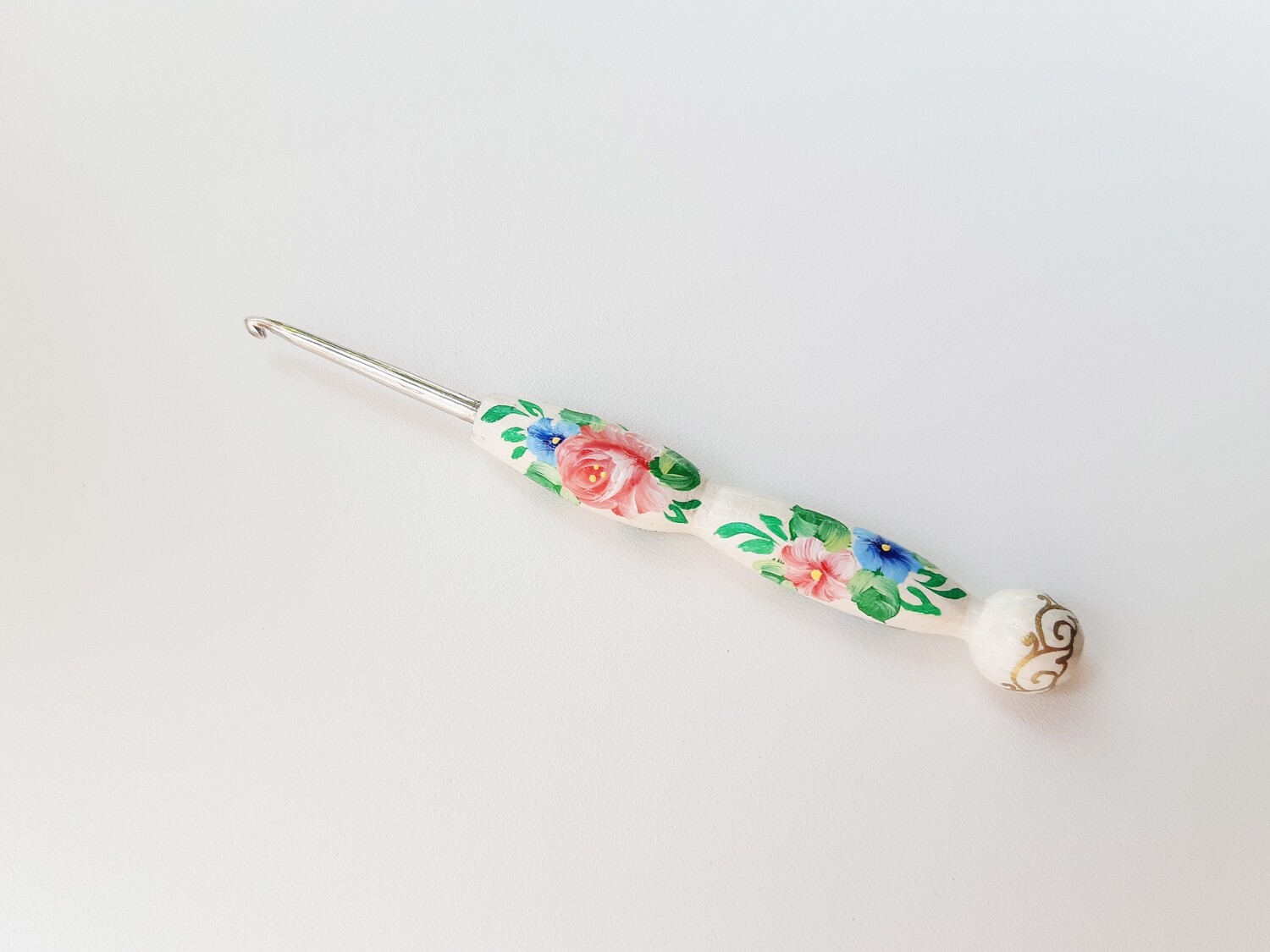 Tatting Short Hook 1.9 mm Painted White