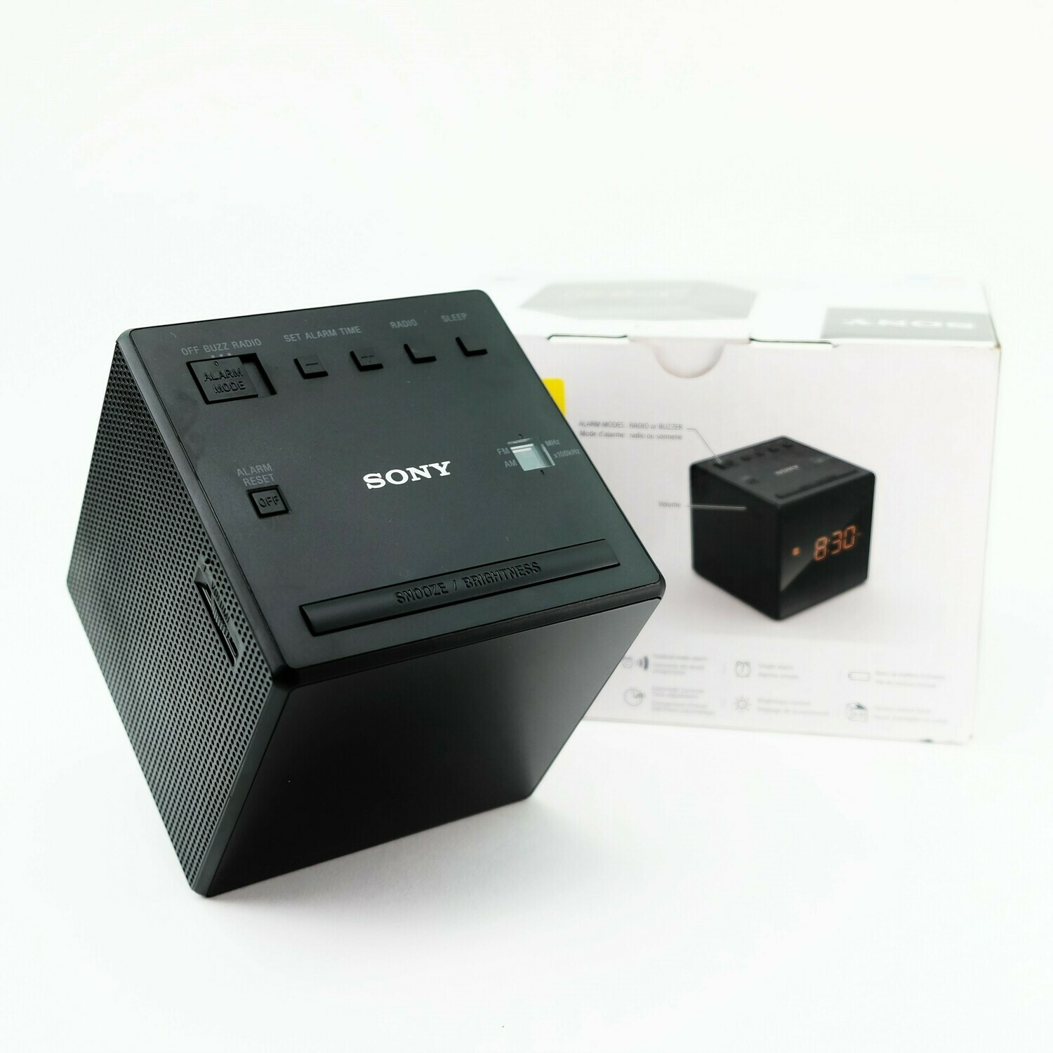 Sony ICFC1B Cube FM/AM Clock Radio with Dual Alarm Black