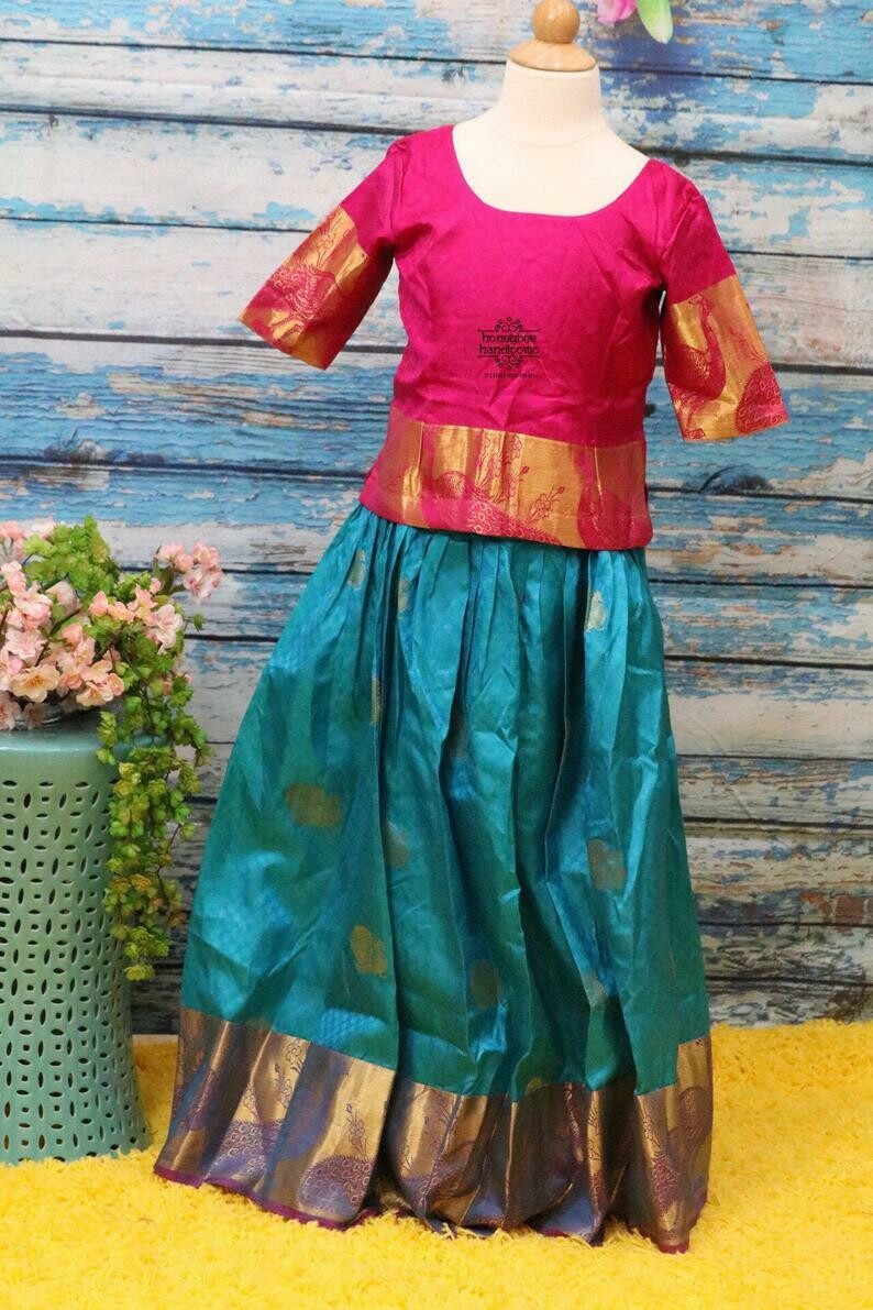 Indian Girls pavada Pattu Langa for kids Indian Kids Girl Dress