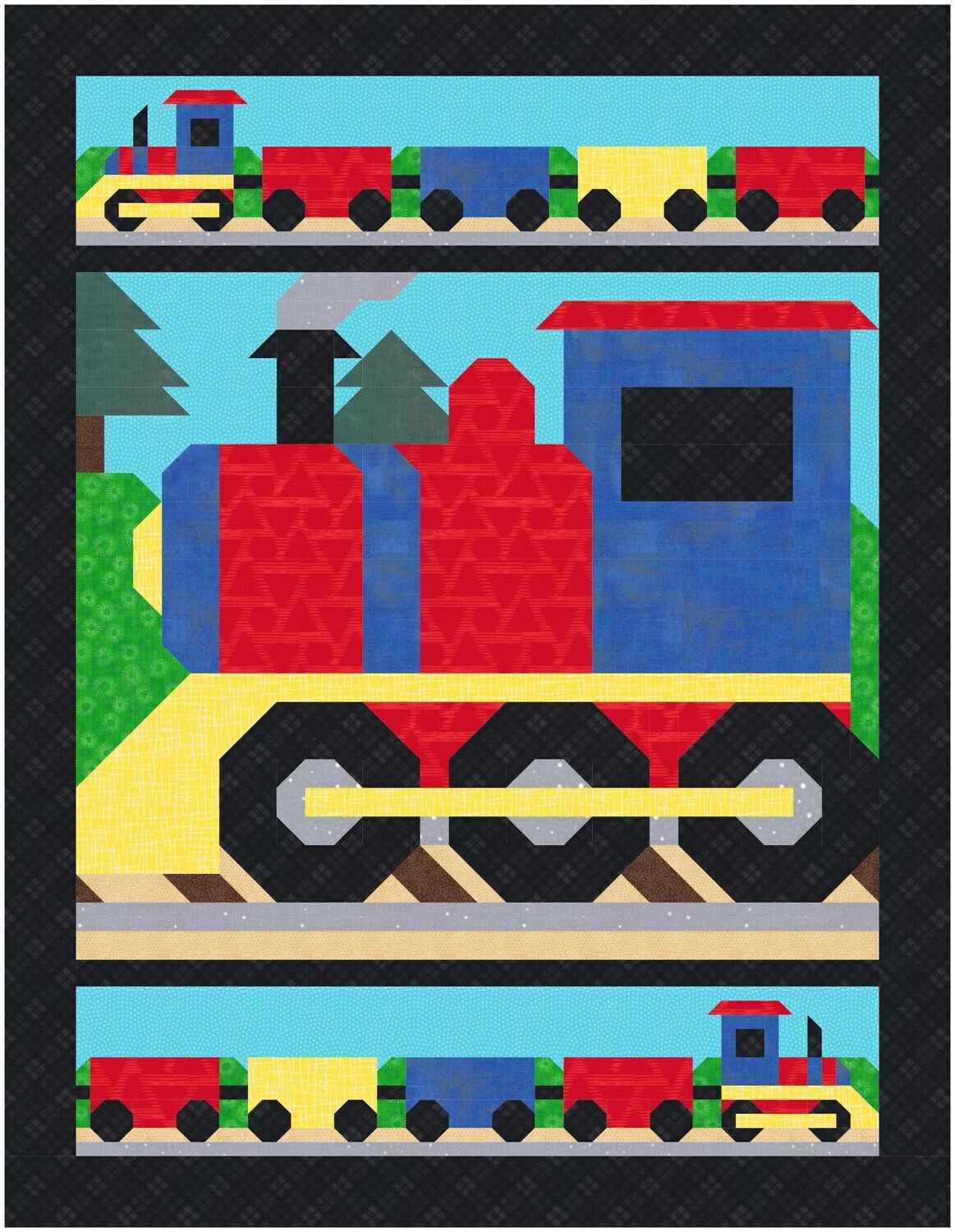 Twin Train Quilt Pattern 66x86 PDF