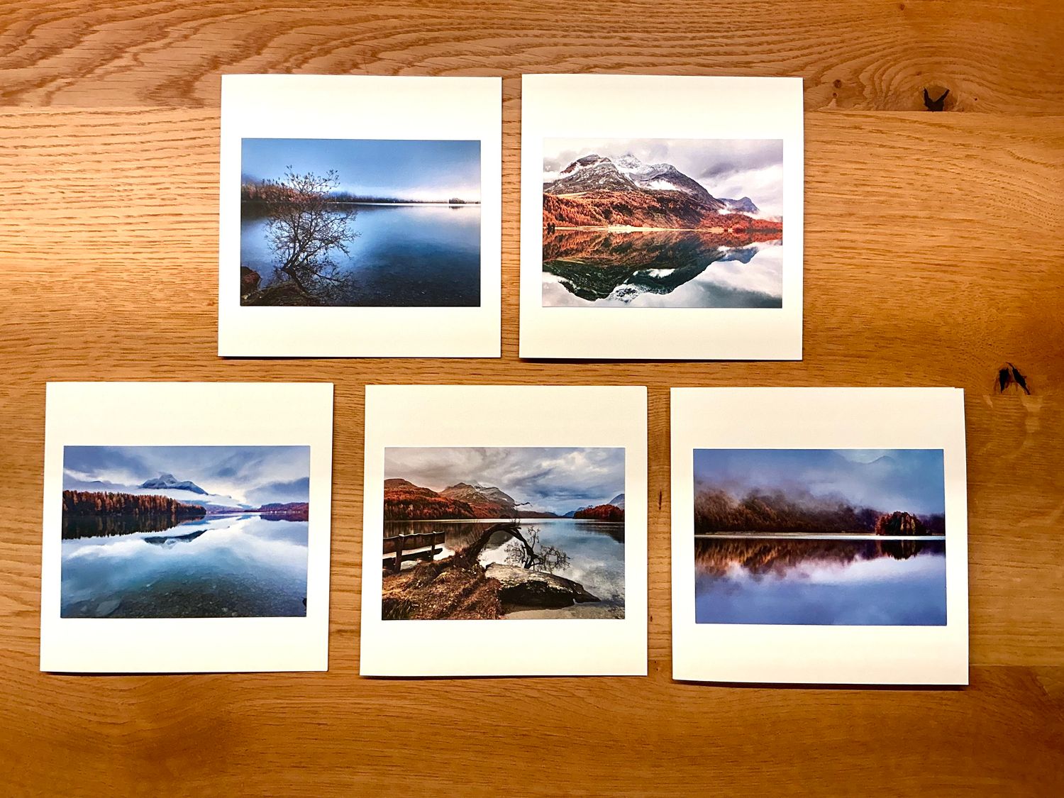 Kartenset „Herbst am Silsersee“ Handarbeit, 5 Stück Fr. 26.—Kostenloser Versand CH