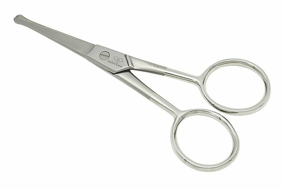Nasenhaarschere Babyschere BS Doppelkopf – Made In Germany, 9.5 Cm, Mit Abgerundeter Spitze