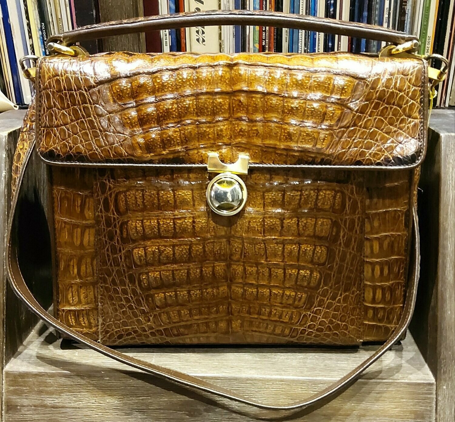 BOLSO VINTAGE 100 PIEL DE COCODRILO GENUINO