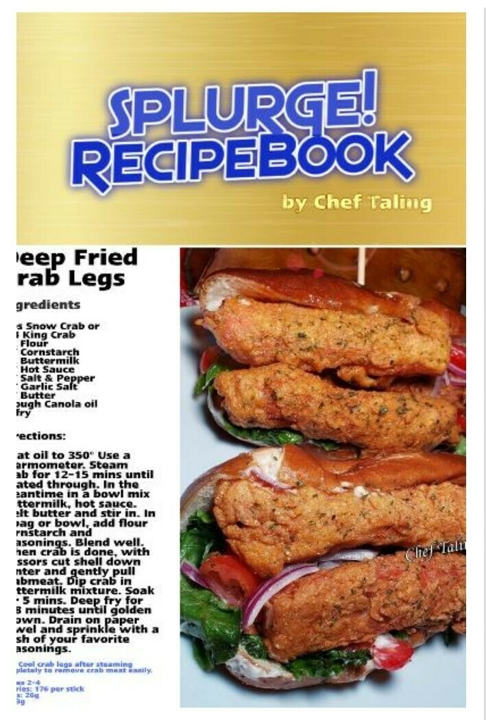 SPLURGE RECIPE BOOK (HARD COPY)