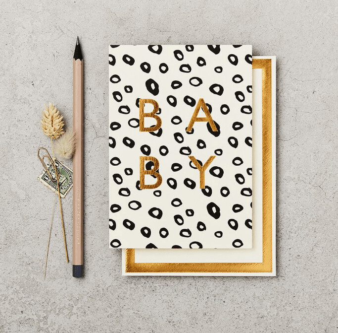 New Baby Card Black & White