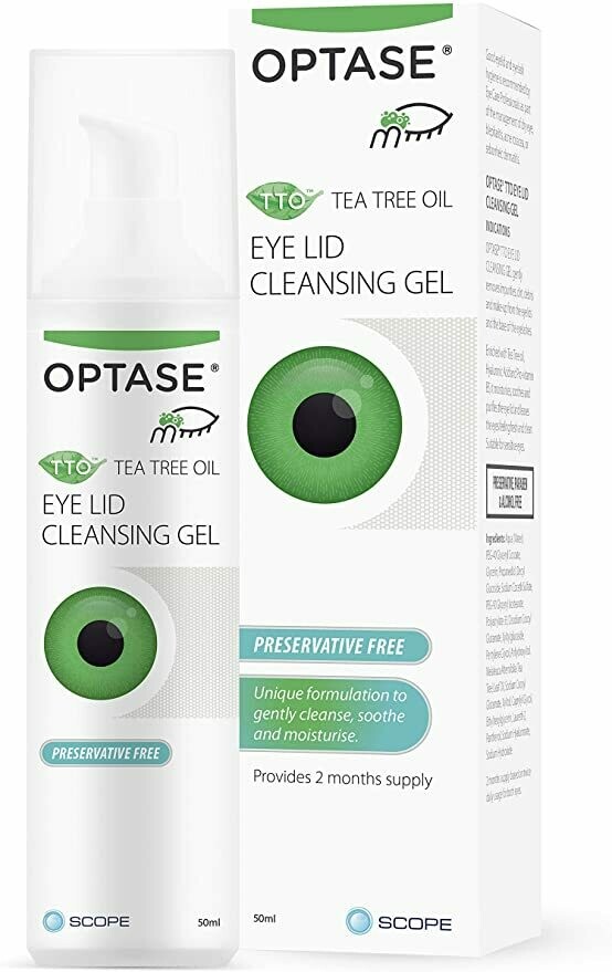 2X Optase Tea Tree oil Eye Lid Cleaning Gel For Dry Eyes & Blepharitis