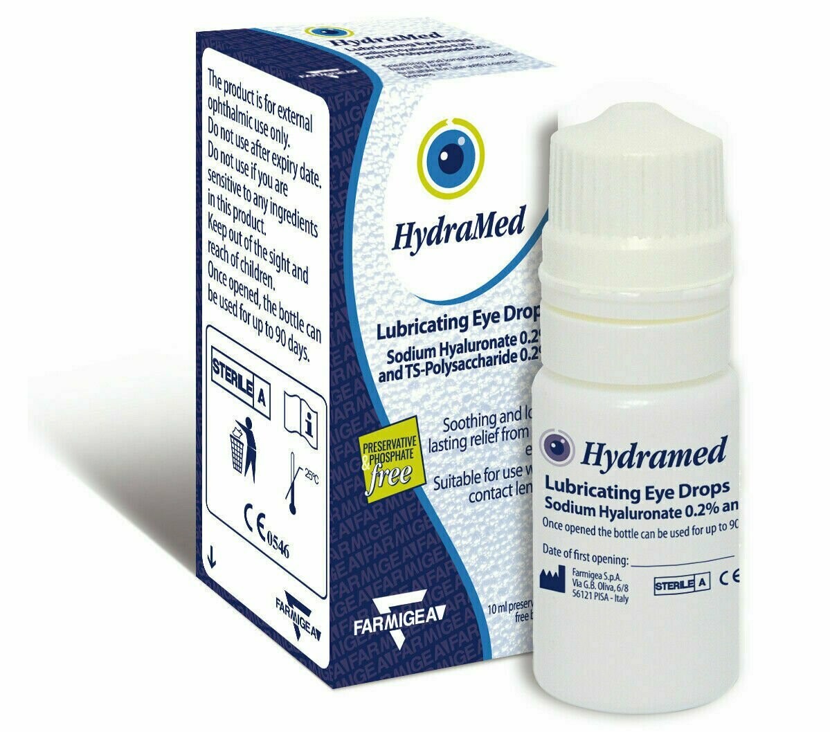 2X HydraMed Eye Drops for Dry Eyes 10ml Preservative Free