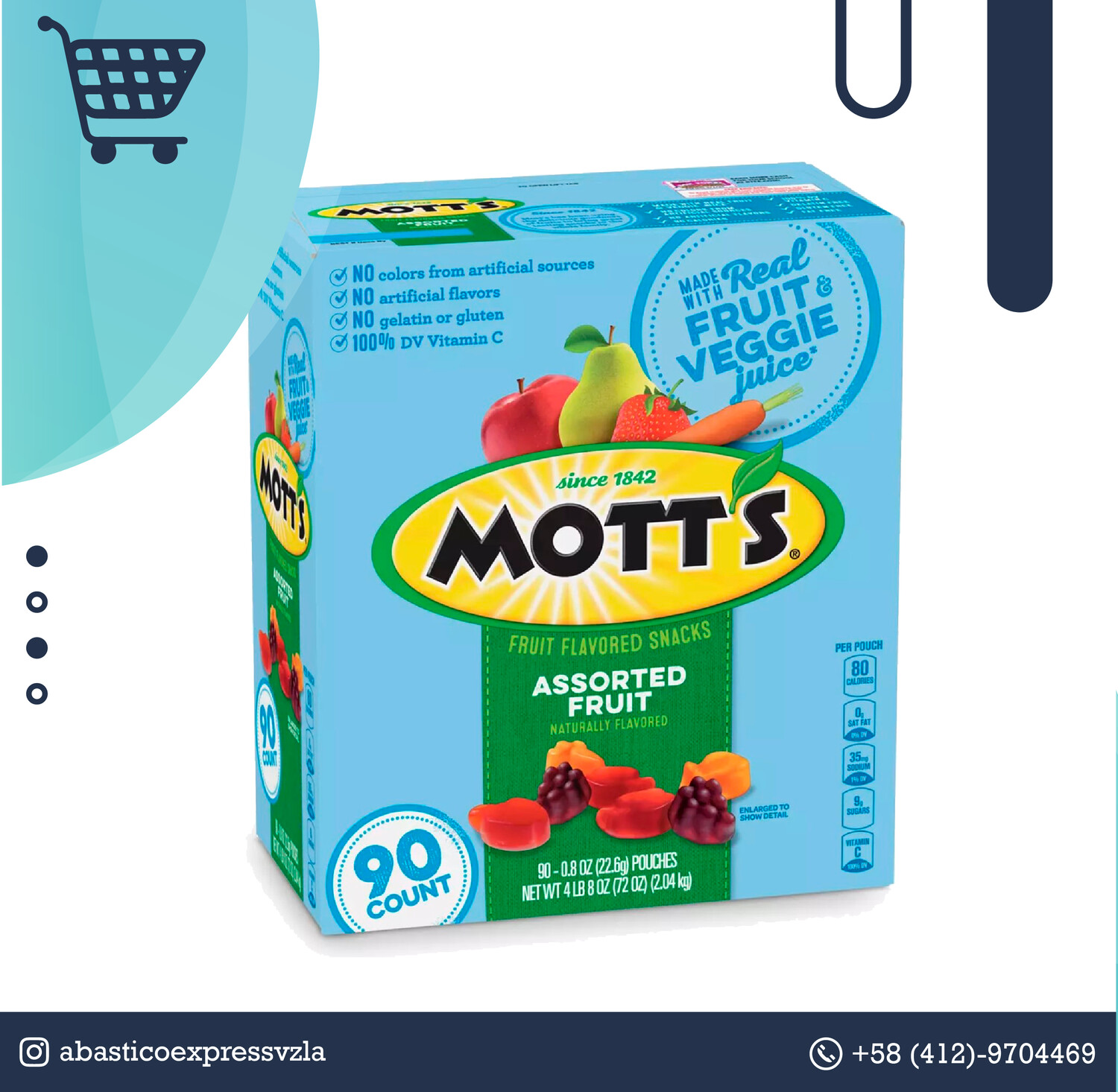 Mott's Medley Assorted Fruit Snacks 2.04 kg (90 unidades)